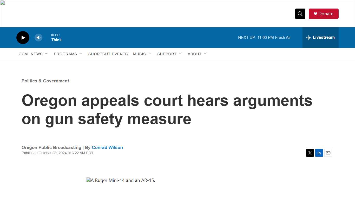 Oregon appeals court hears arguments on gun safety measure